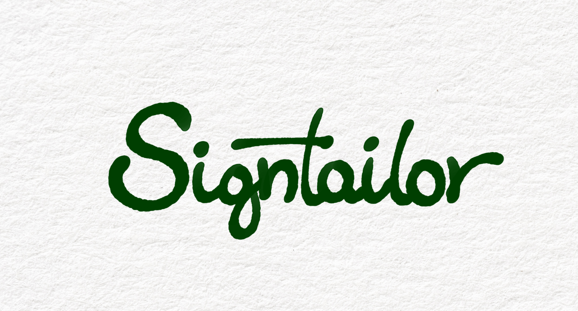 단정한 필체로 작성한 Signtailor 문자.