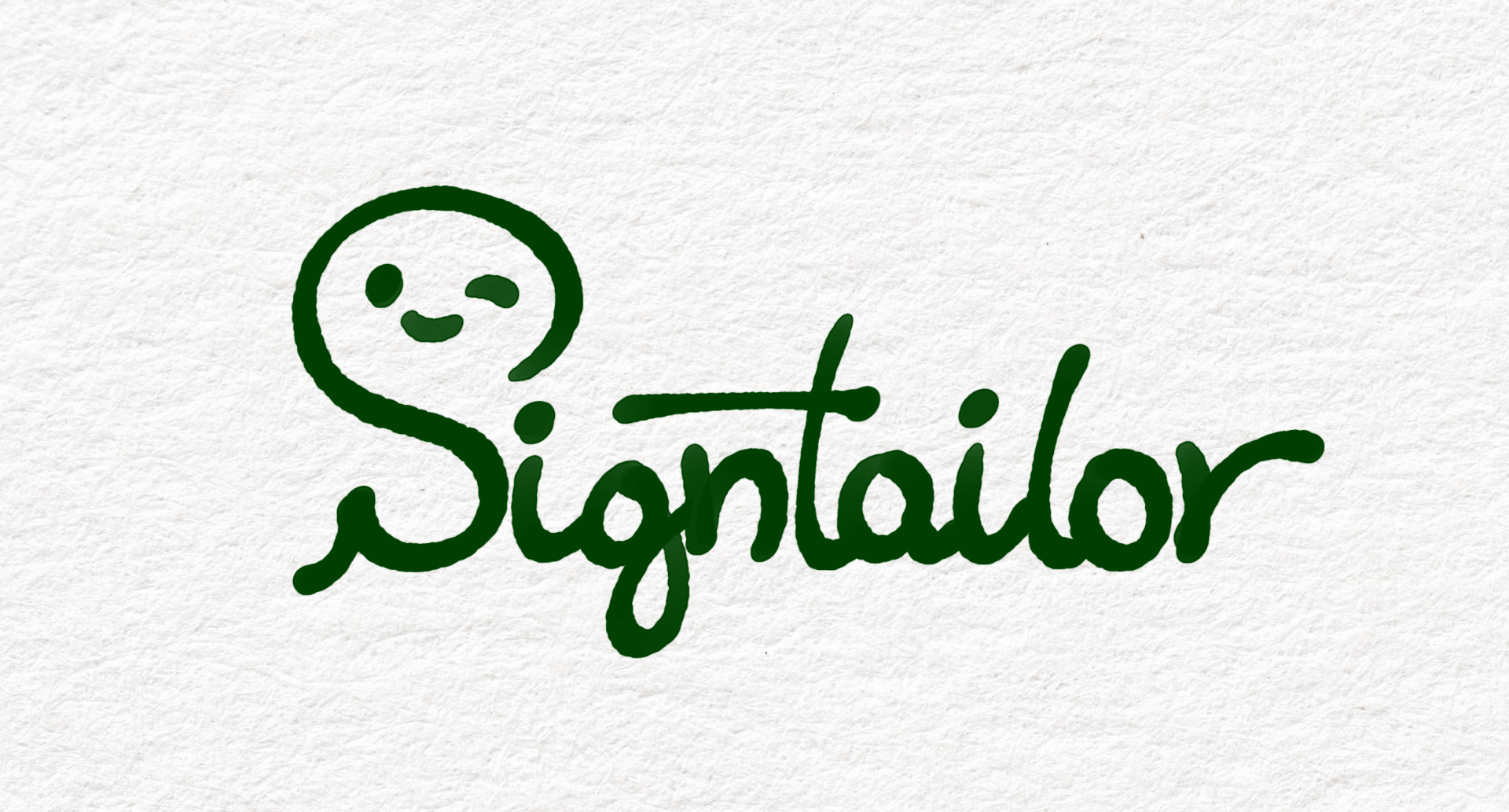 Signtailor라고 적힌 문자열의 S자를 키우고, 작은 웃는 얼굴을 그려주었다.